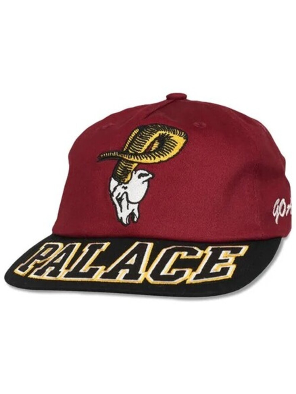 NEW Palace GOATS 5-Panel Cap Burgundy Embroidered Snapback Hat